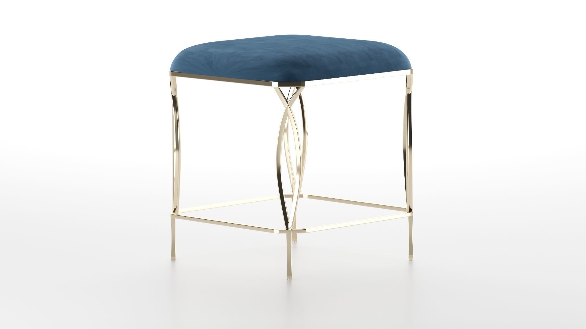 Stool bar - velvet 3D model_6