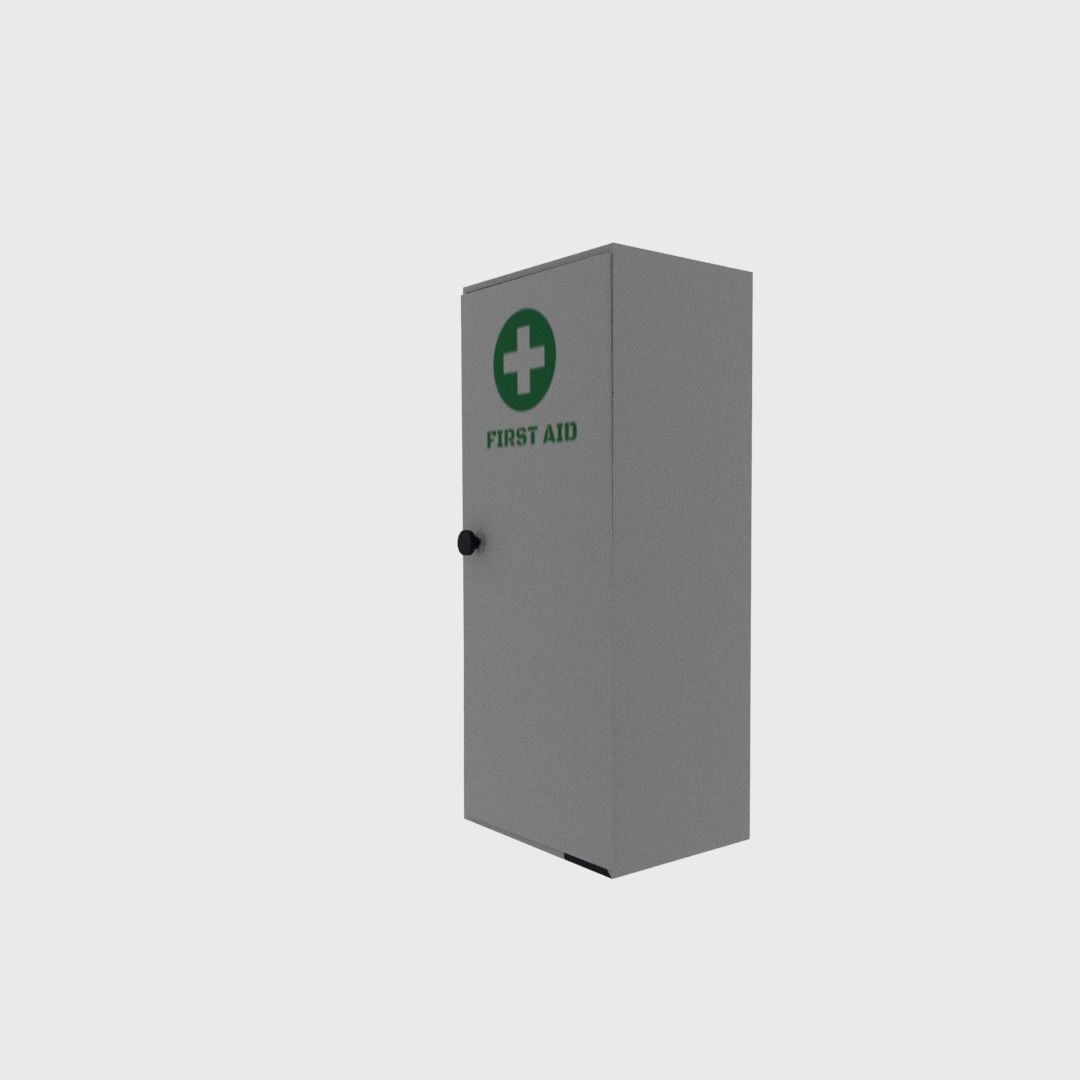 First aid cabinet Low-poly 3D model_7