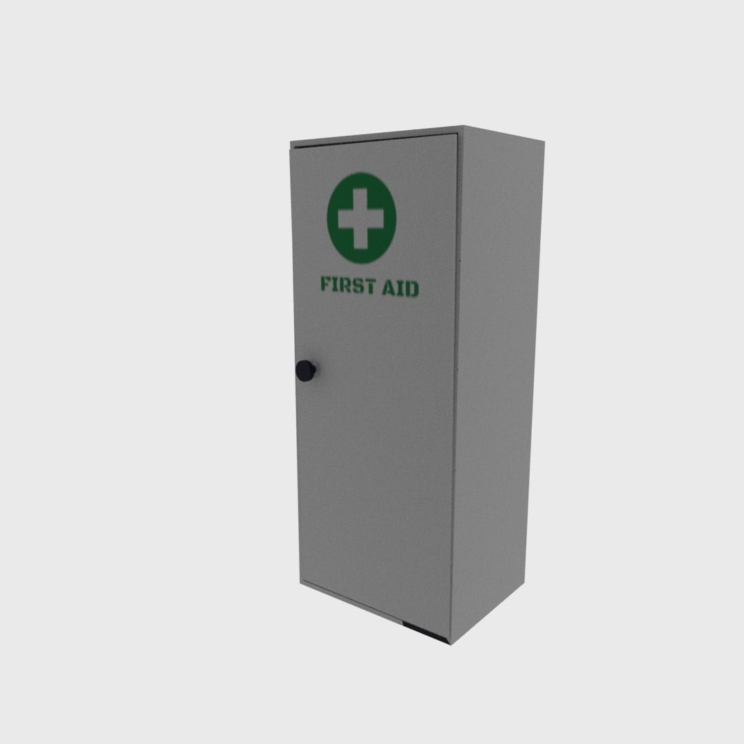 First aid cabinet Low-poly 3D model_4