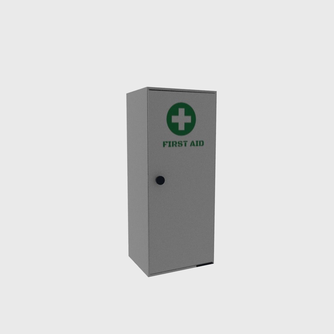 First aid cabinet Low-poly 3D model_2
