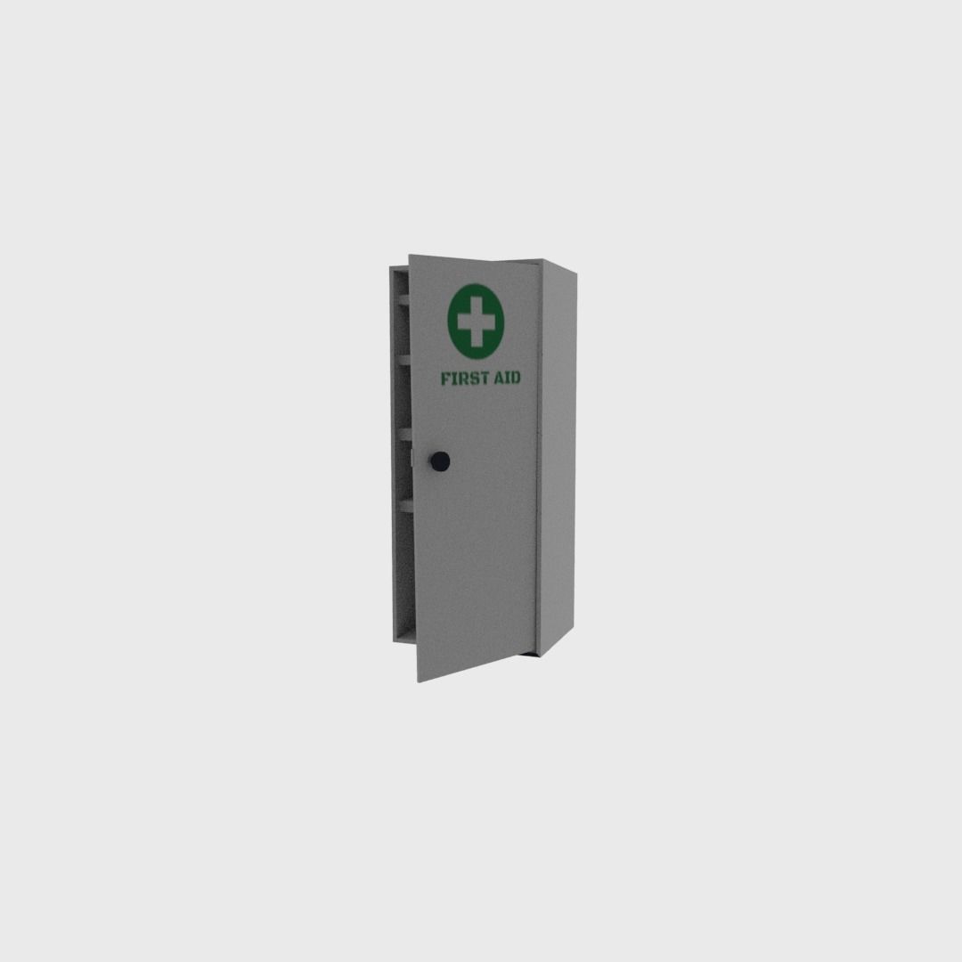 First aid cabinet Low-poly 3D model_1