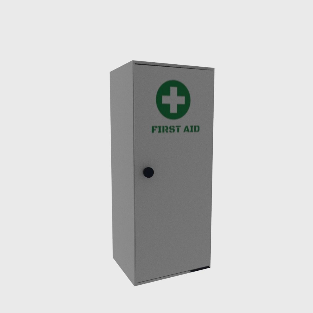 First aid cabinet Low-poly 3D model_3