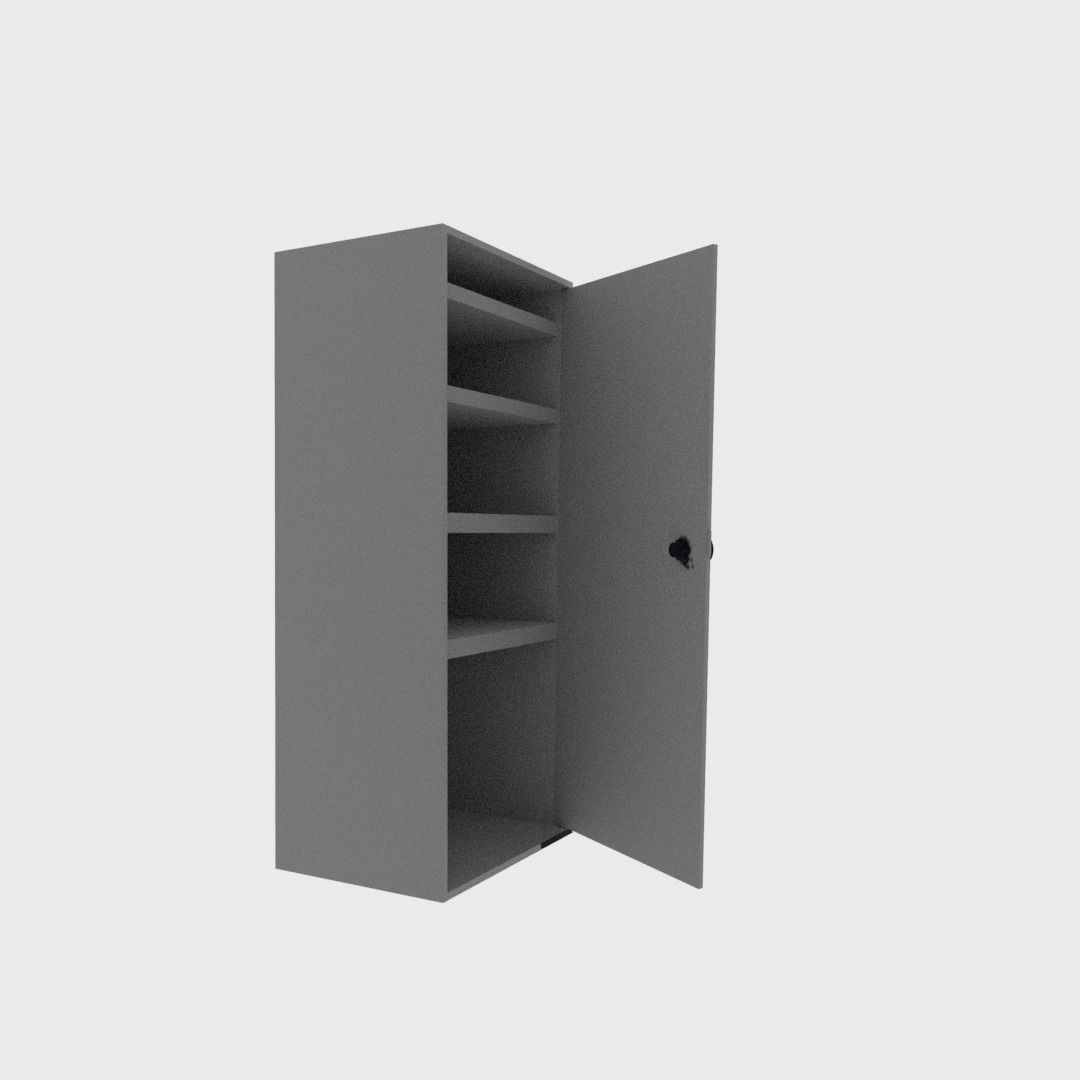 First aid cabinet Low-poly 3D model_6