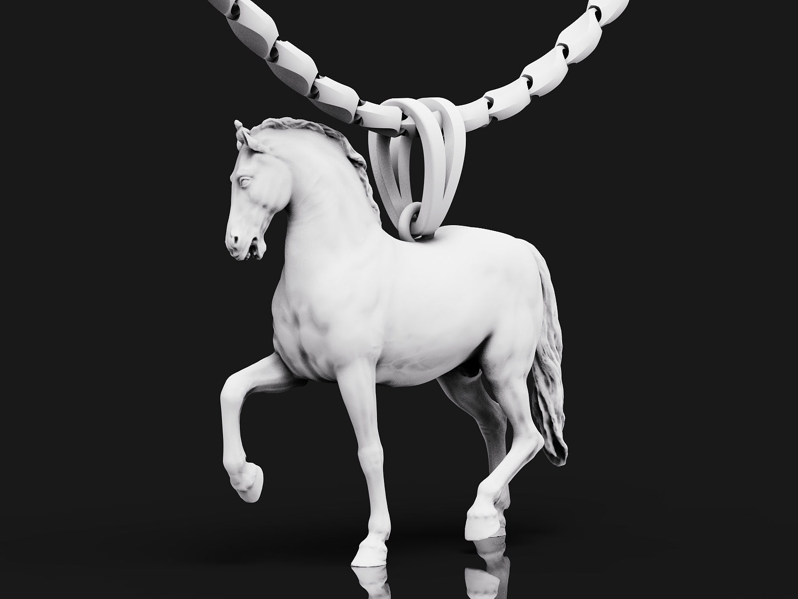 horse pendant Silver Gold Print 3D print model_3