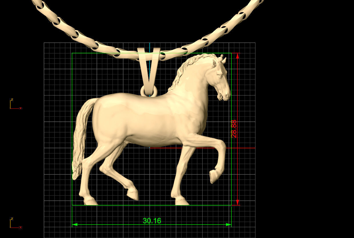 horse pendant Silver Gold Print 3D print model_6