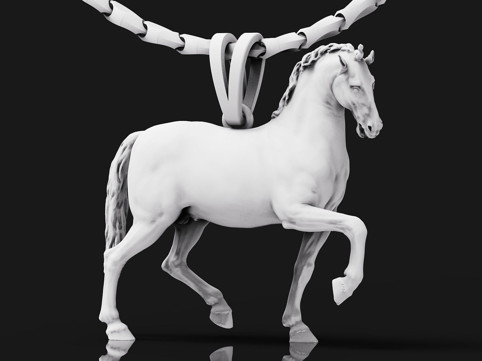 horse pendant Silver Gold Print 3D print model_1