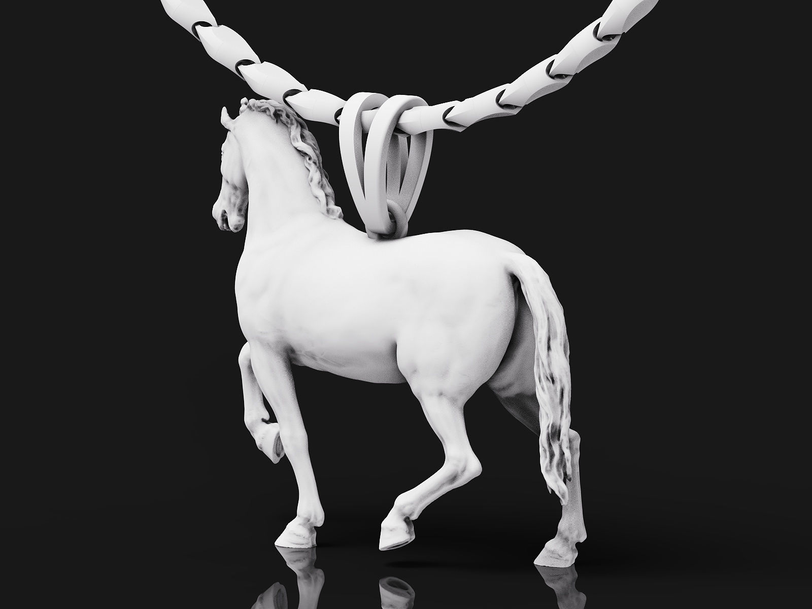 horse pendant Silver Gold Print 3D print model_5