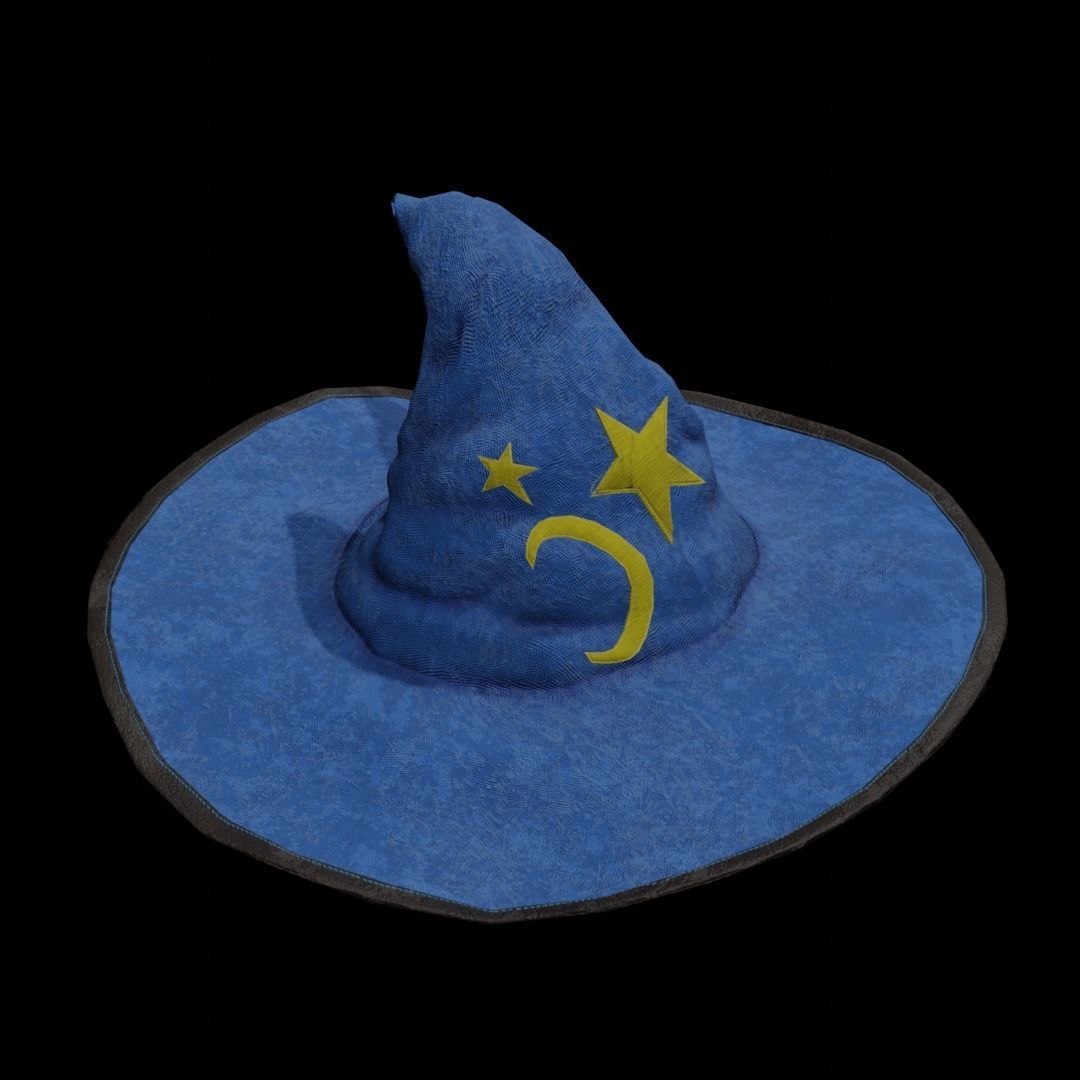 Magical hat classic Low-poly 3D model_11