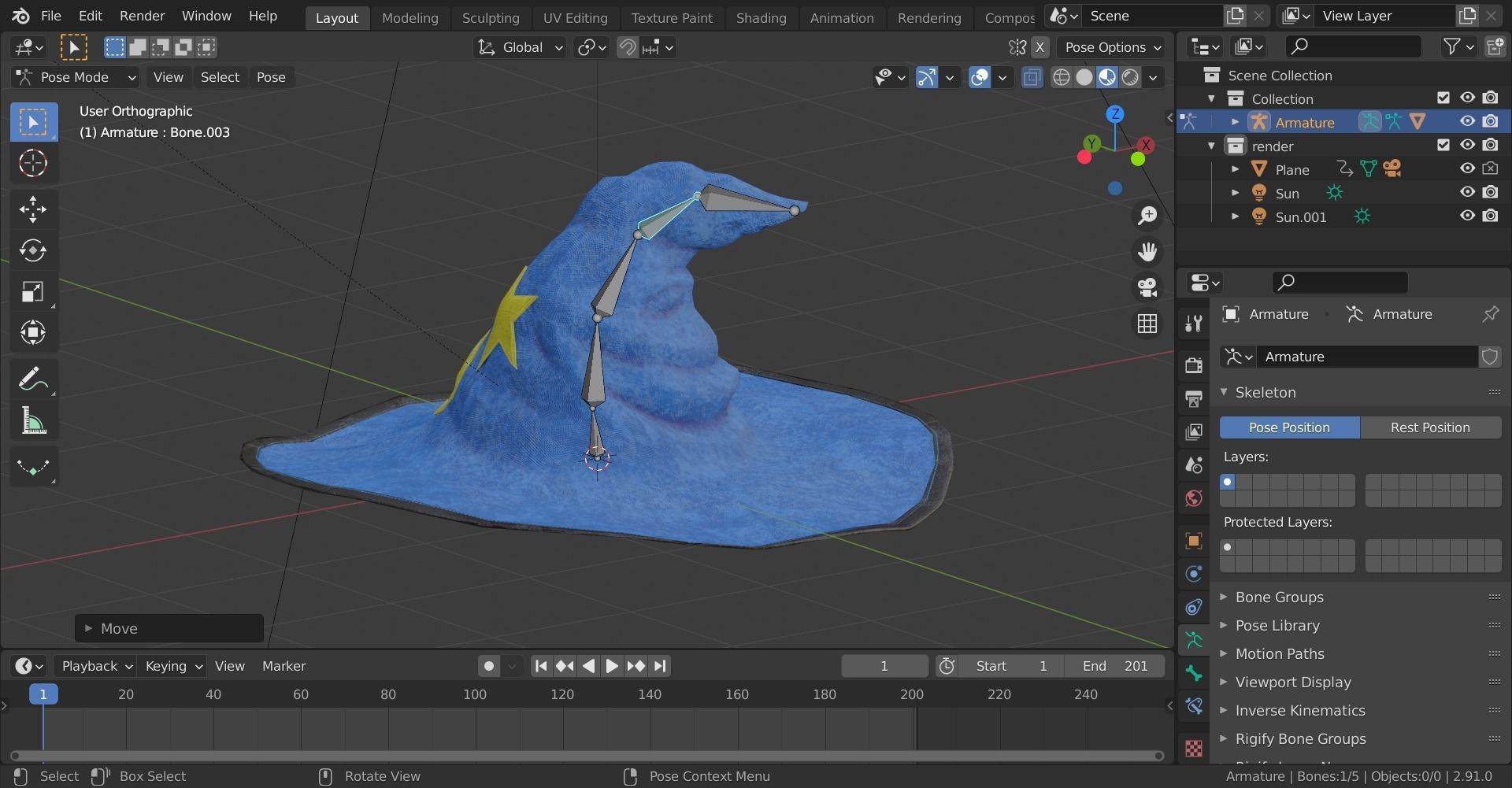 Magical hat classic Low-poly 3D model_24