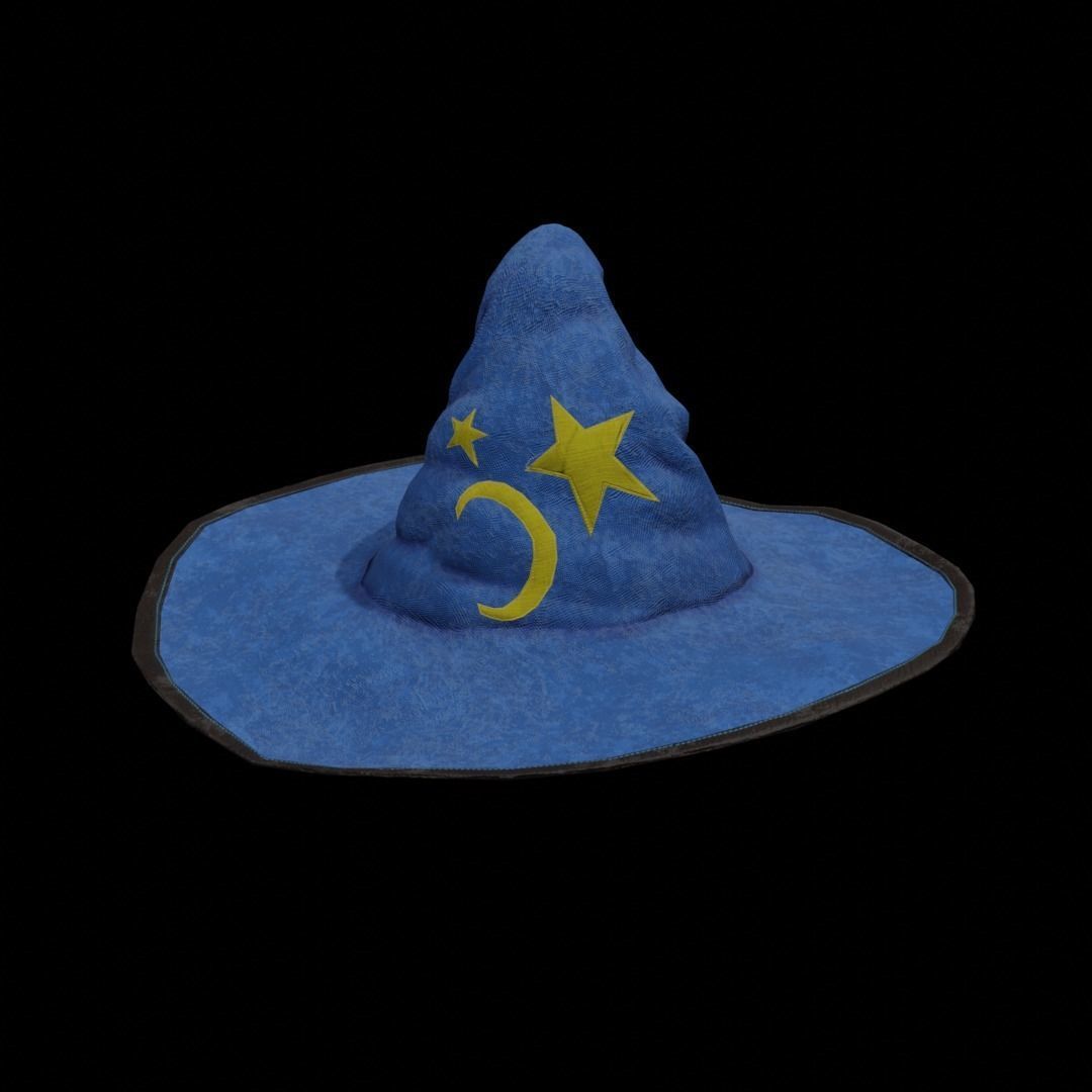 Magical hat classic Low-poly 3D model_4