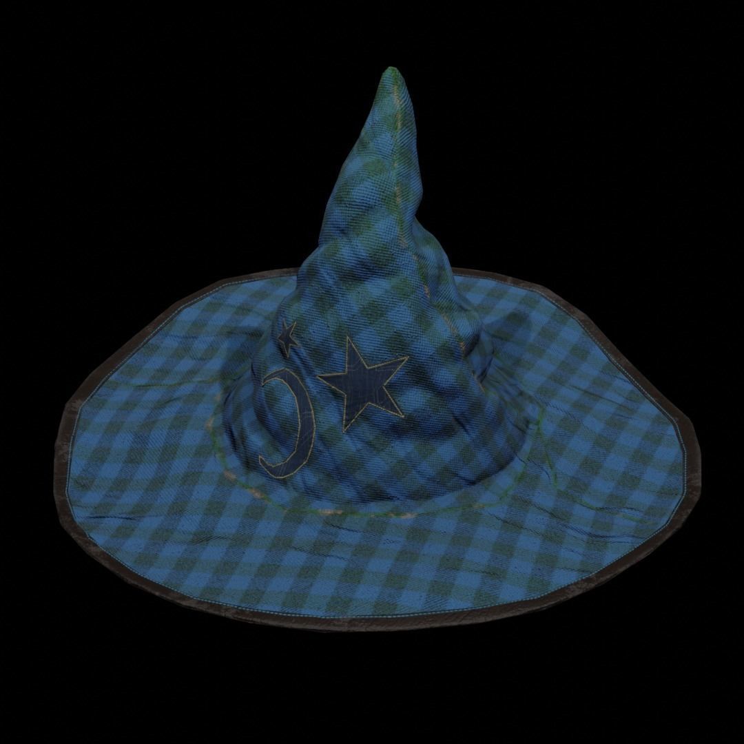 Magical hat classic Low-poly 3D model_2