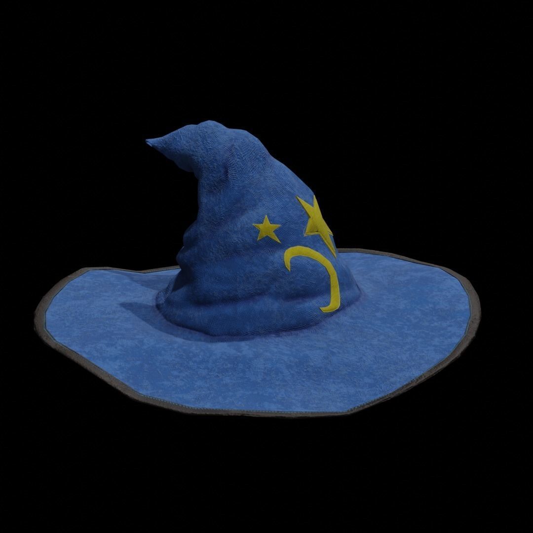 Magical hat classic Low-poly 3D model_7