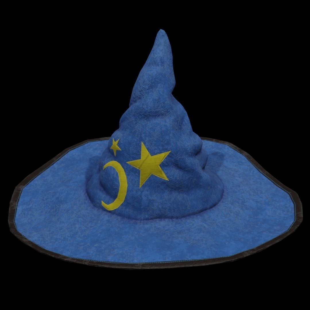 Magical hat classic Low-poly 3D model_17