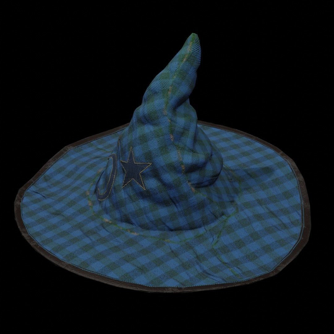 Magical hat classic Low-poly 3D model_12