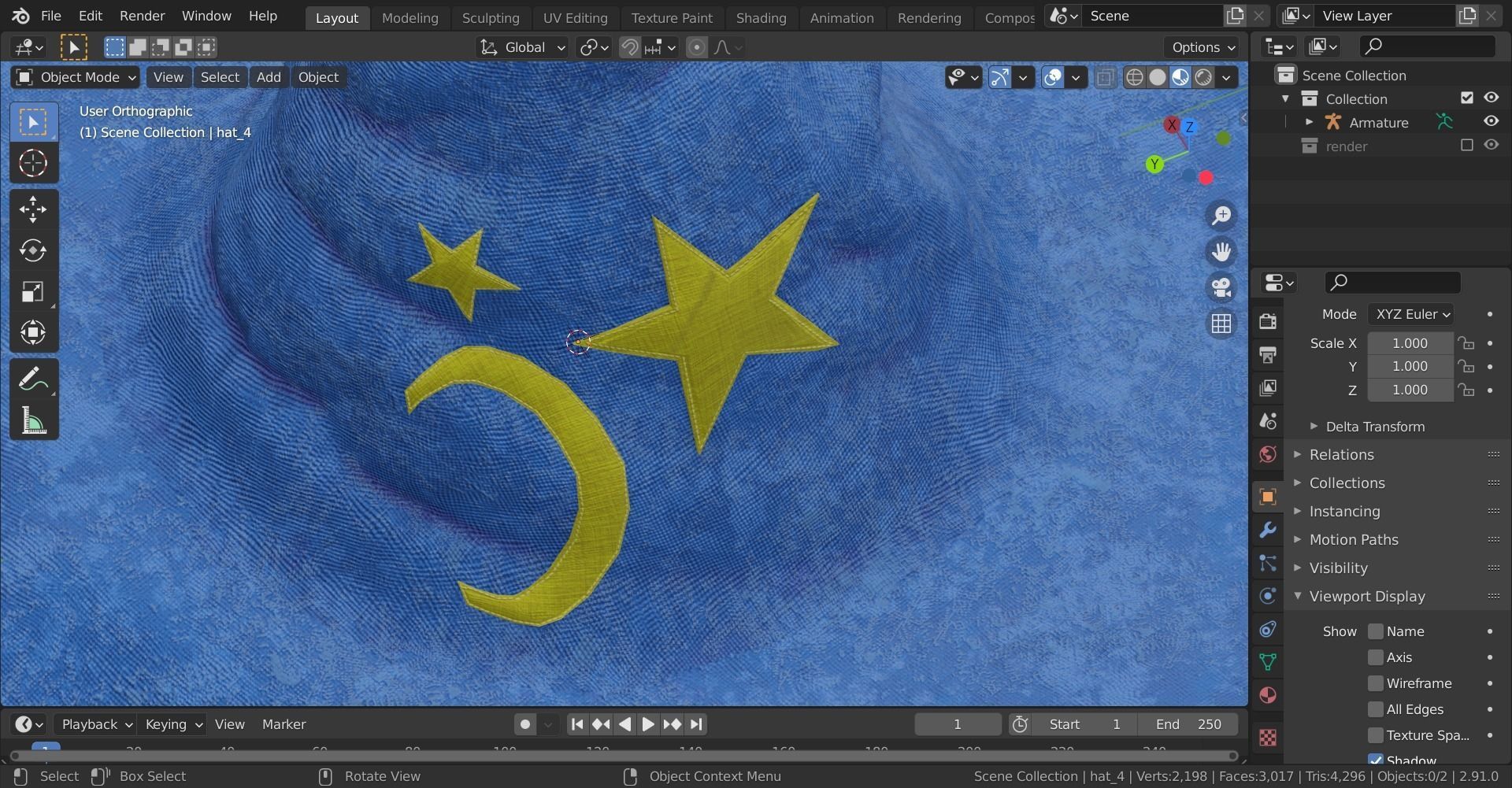 Magical hat classic Low-poly 3D model_23