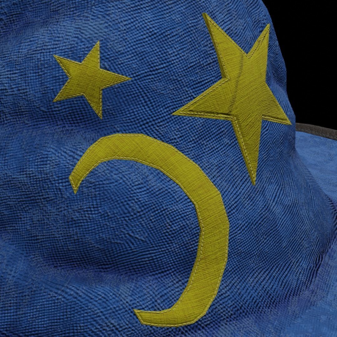 Magical hat classic Low-poly 3D model_16
