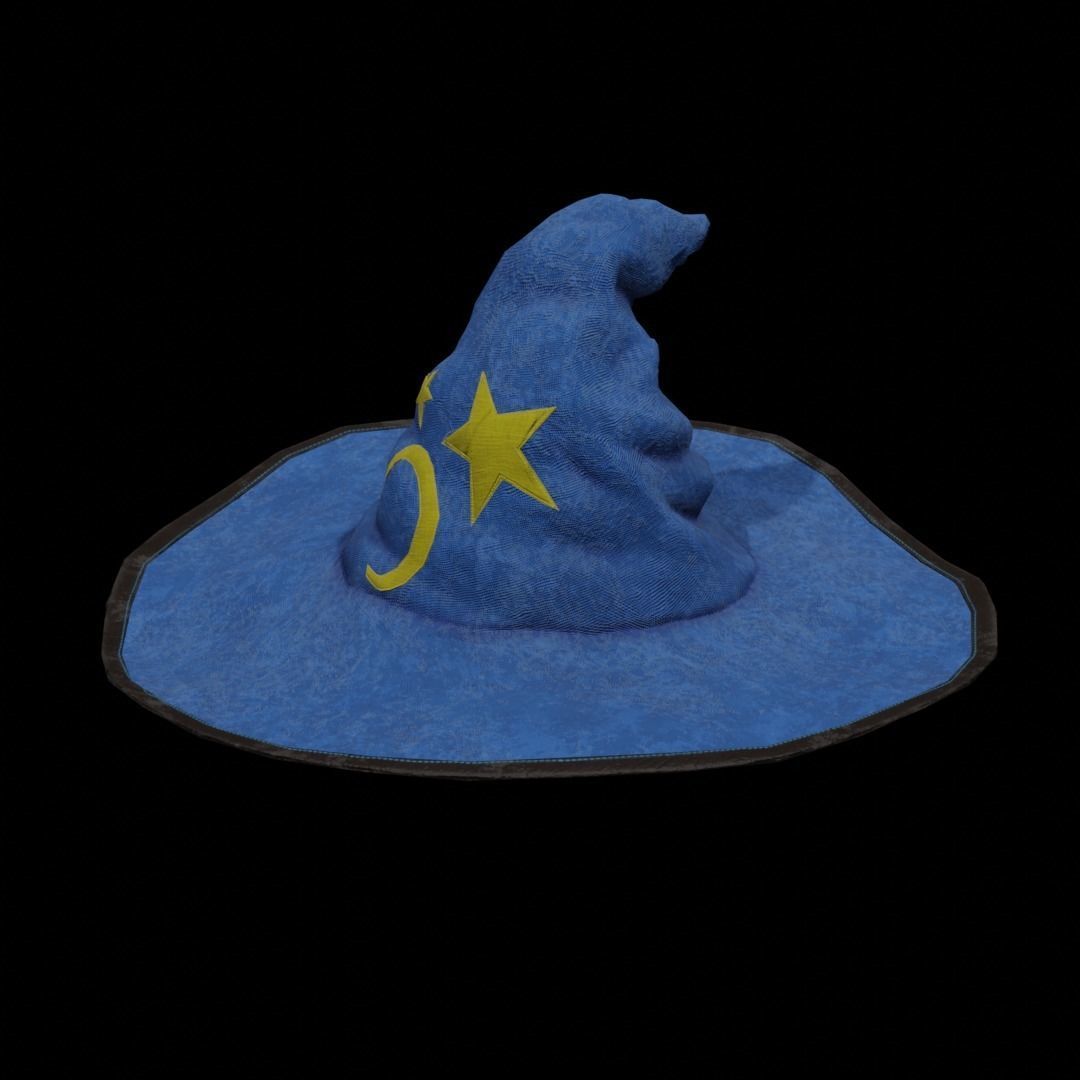 Magical hat classic Low-poly 3D model_8