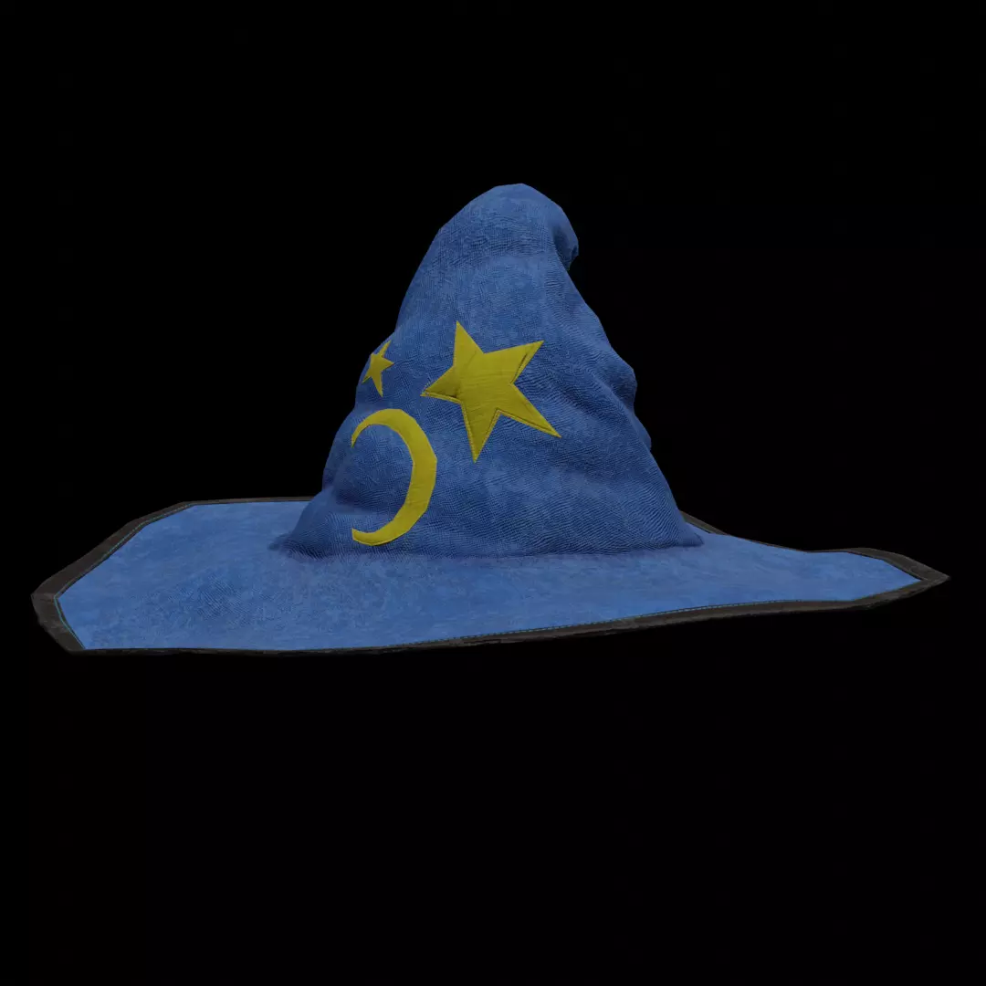 Magical hat classic Low-poly 3D model_0