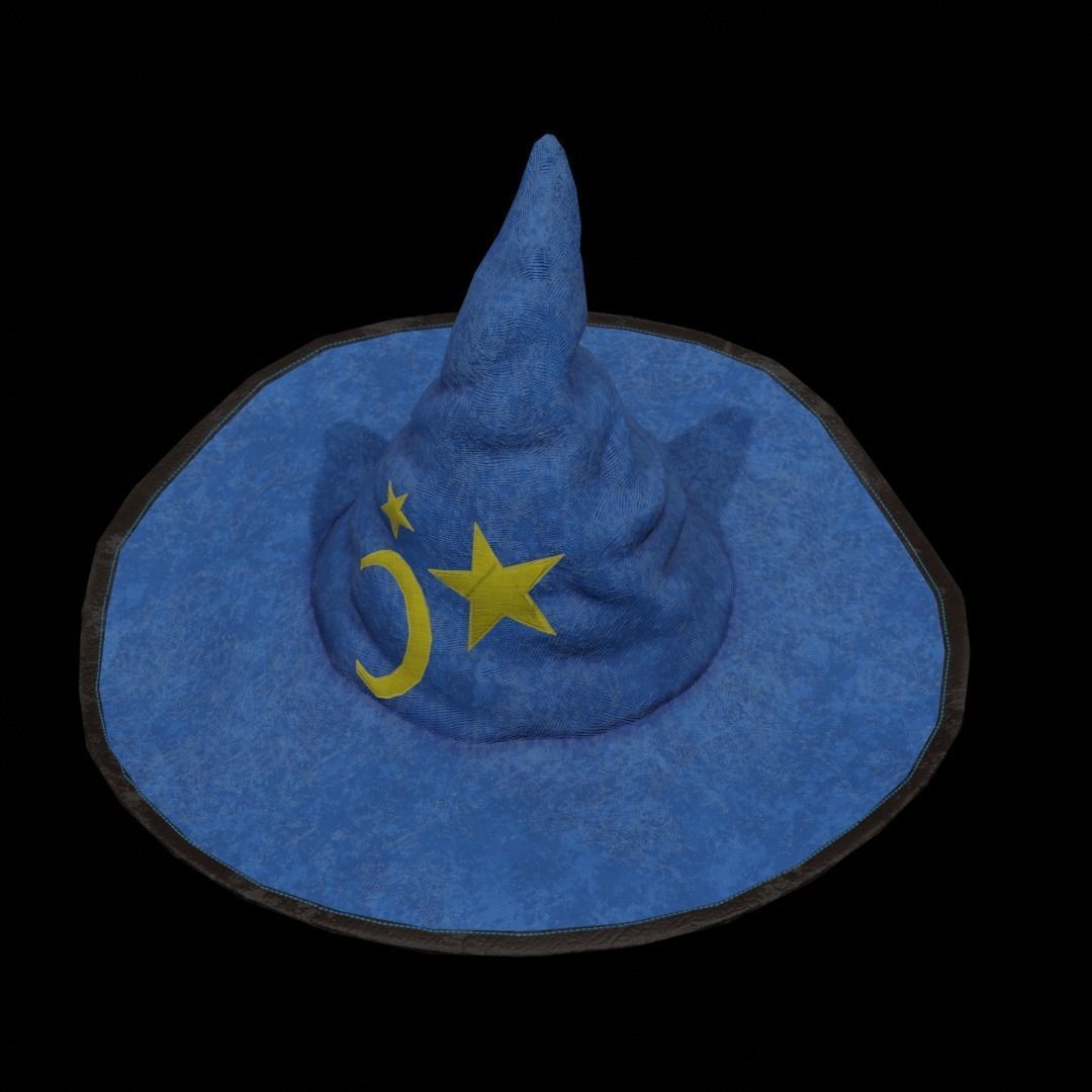 Magical hat classic Low-poly 3D model_14