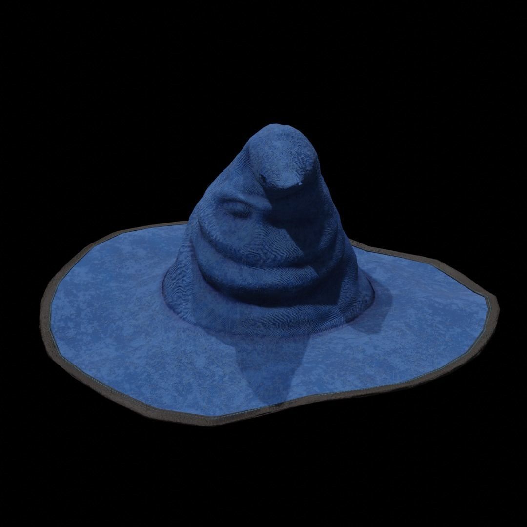 Magical hat classic Low-poly 3D model_5