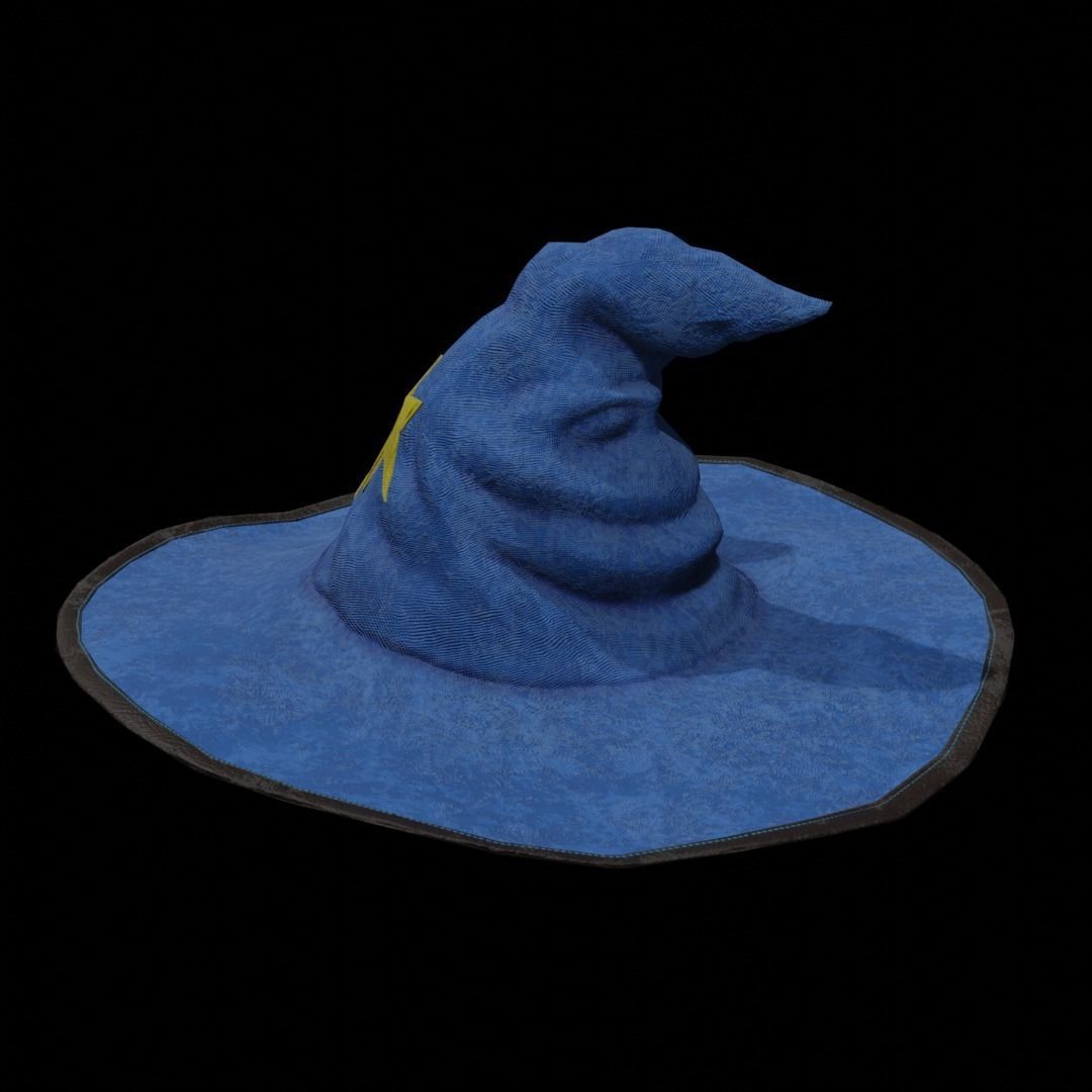 Magical hat classic Low-poly 3D model_9