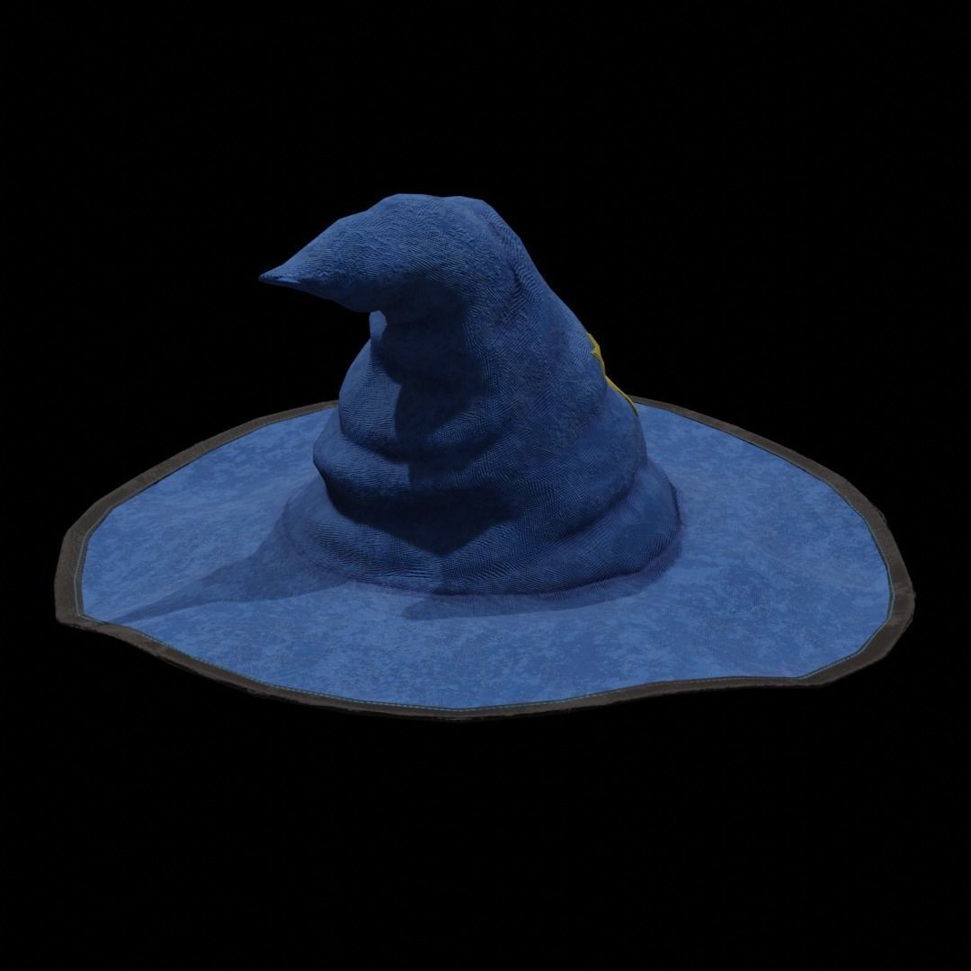 Magical hat classic Low-poly 3D model_3