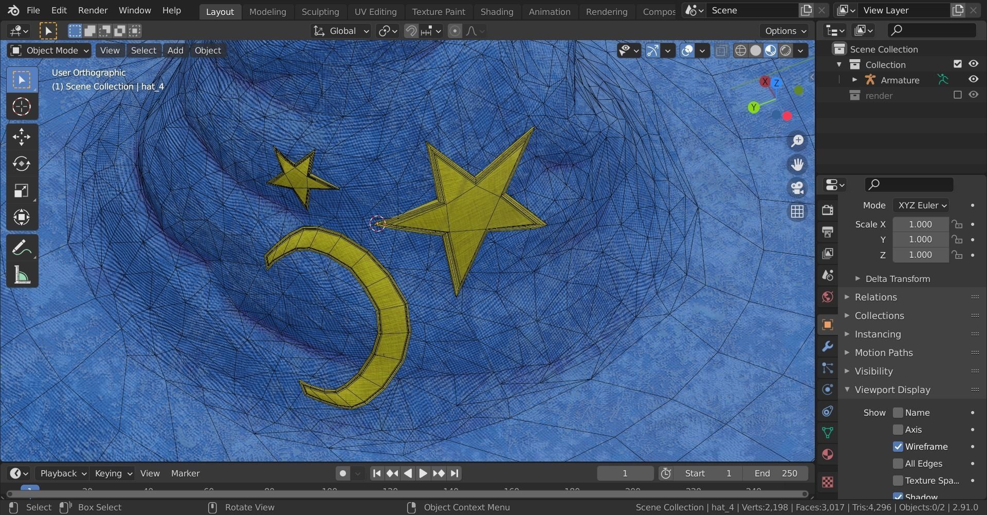 Magical hat classic Low-poly 3D model_22