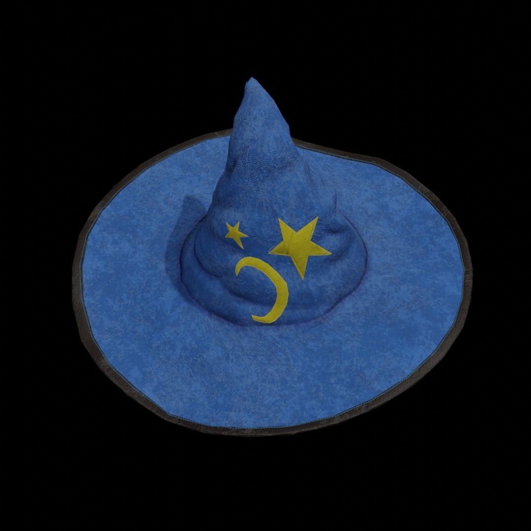 Magical hat classic Low-poly 3D model_10