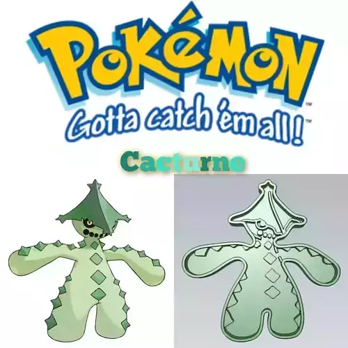 Amazing Pokemon Cacturne Cookie Cutter Stamp Cake Decorating 