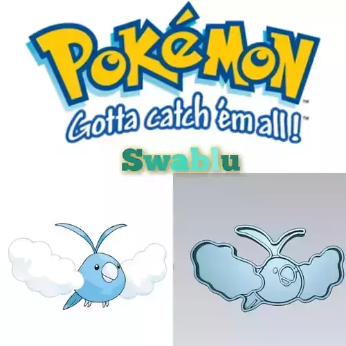 Amazing Pokemon Swablu Cookie Cutter Stamp Cake Decorating 