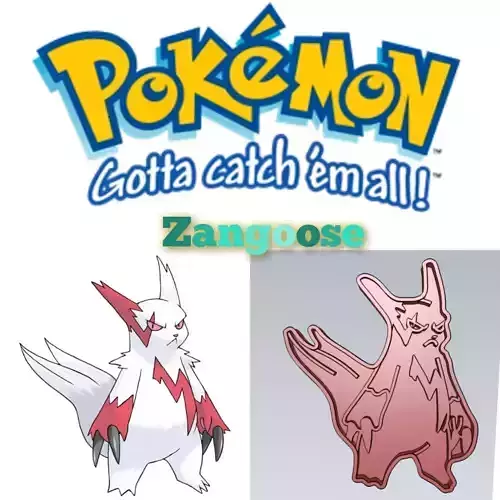 Amazing Pokemon Zangoose Cookie Cutter Stamp Cake Decorating 