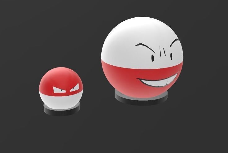 Pokemon Voltorb and Electrode 3D model with Base 3D print model_12