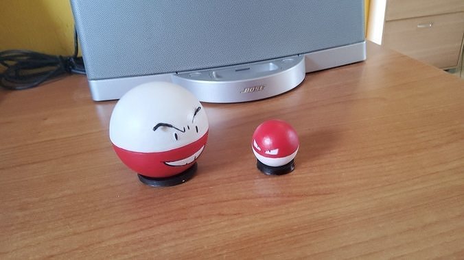 Pokemon Voltorb and Electrode 3D model with Base 3D print model