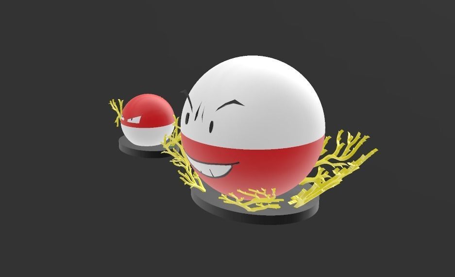 Pokemon Voltorb and Electrode 3D model with Base 3D print model_15