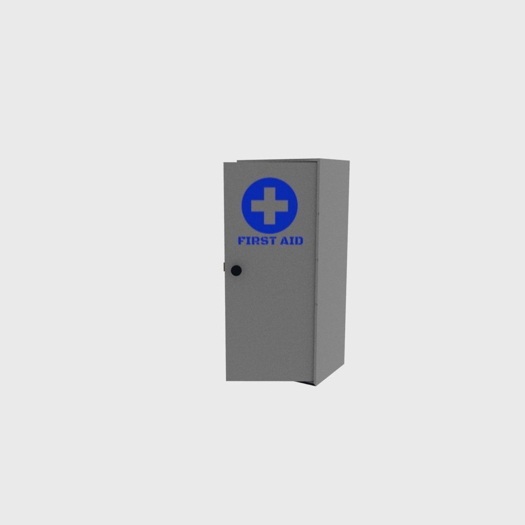 First aid cabinet  Low-poly 3D model_9