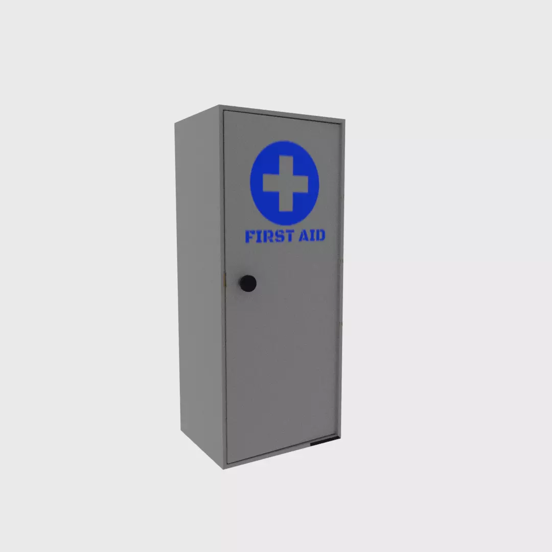 First aid cabinet  Low-poly 3D model_0