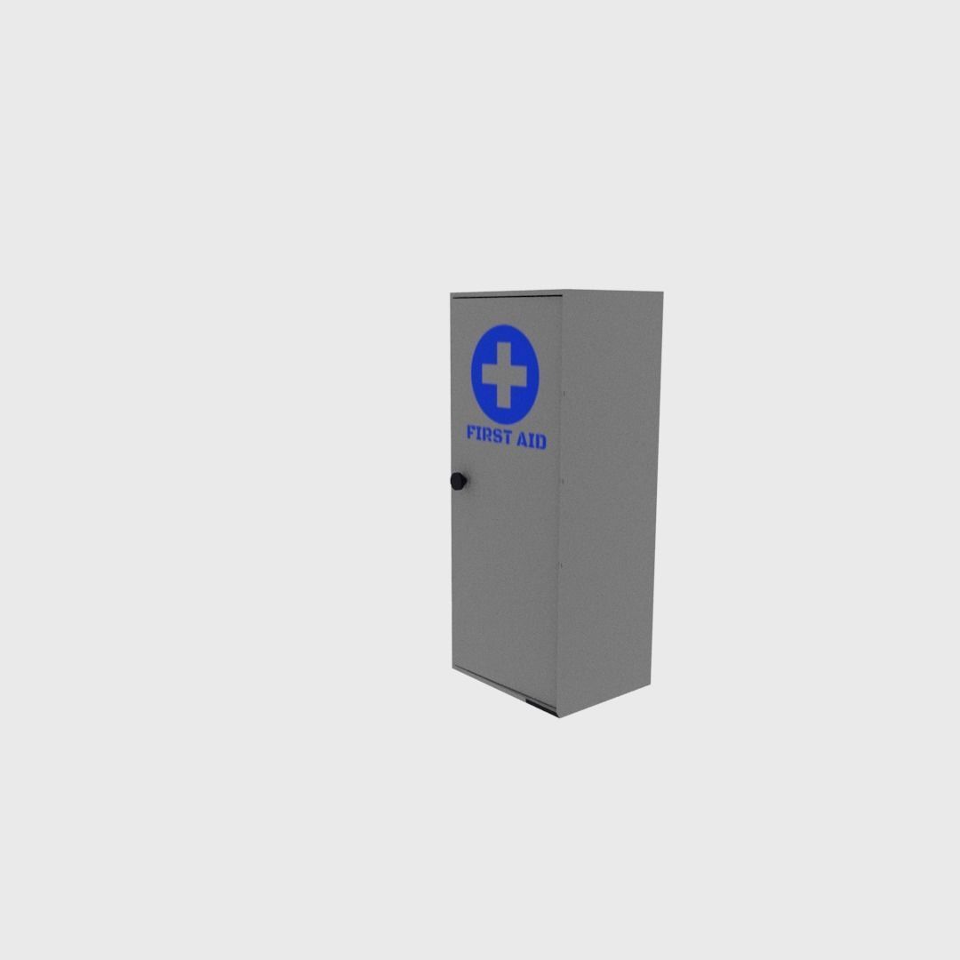 First aid cabinet  Low-poly 3D model_3
