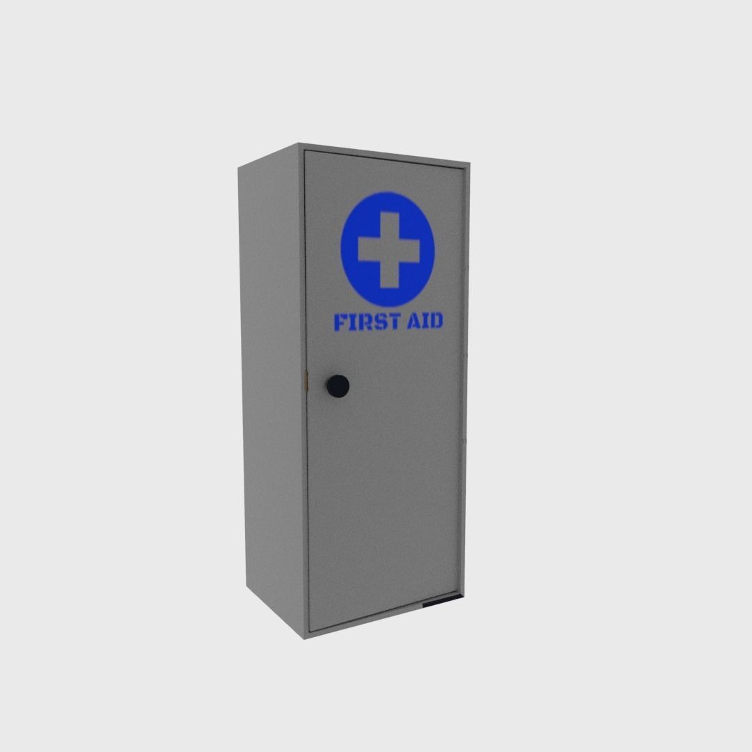 First aid cabinet  Low-poly 3D model_6