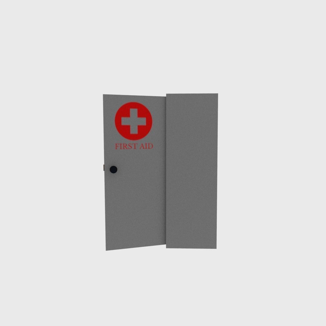 First aid cabinet  Low-poly 3D model_7