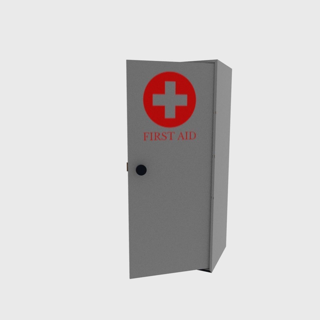 First aid cabinet  Low-poly 3D model_2