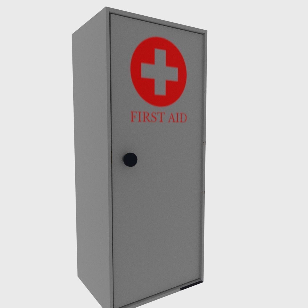 First aid cabinet  Low-poly 3D model_4