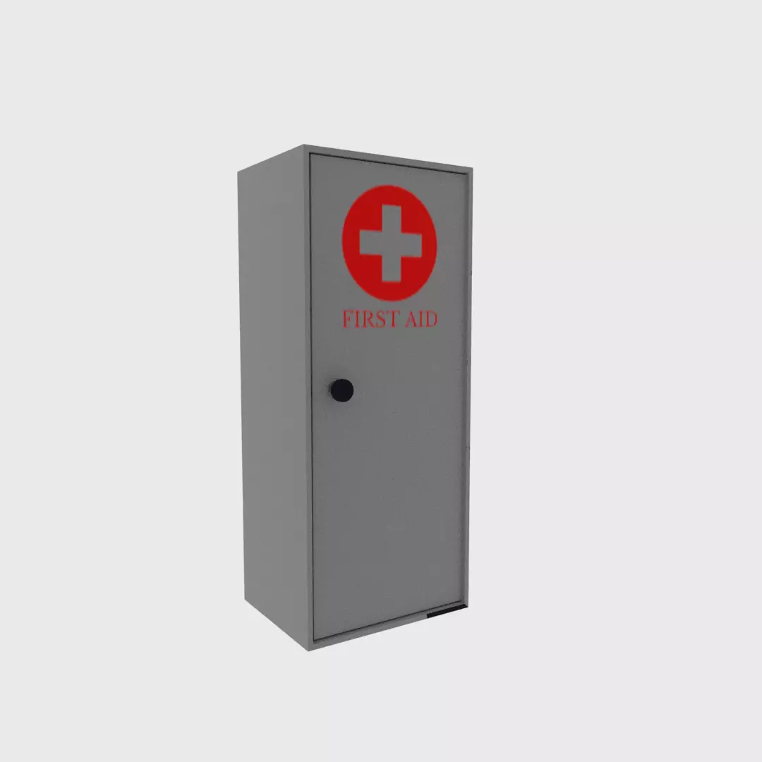 First aid cabinet  Low-poly 3D model_0
