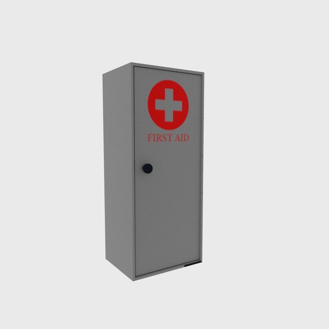 First aid cabinet  Low-poly 3D model_10