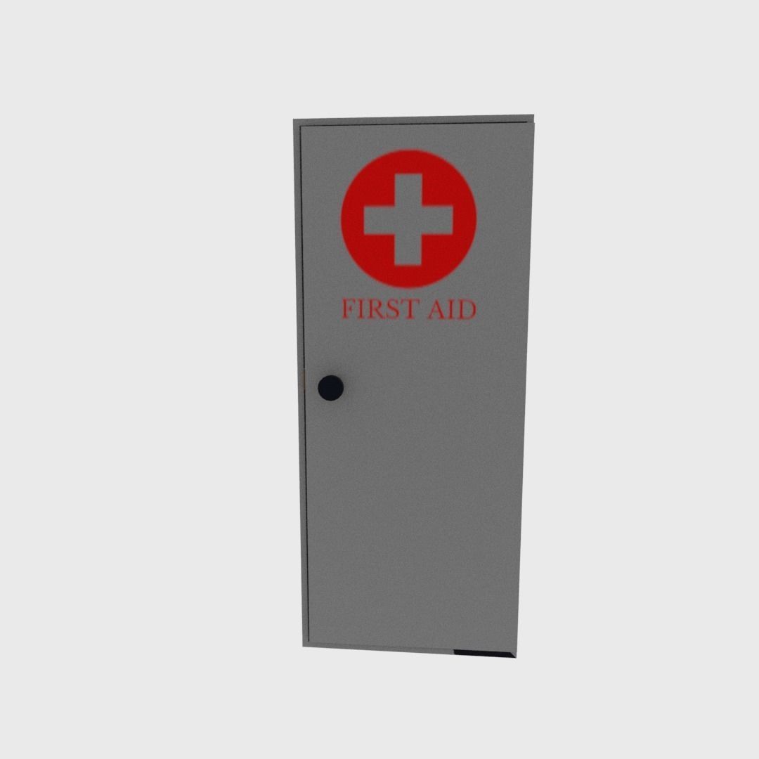 First aid cabinet  Low-poly 3D model_9