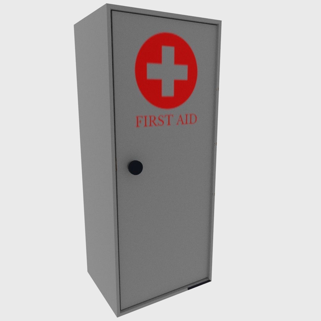First aid cabinet  Low-poly 3D model_13