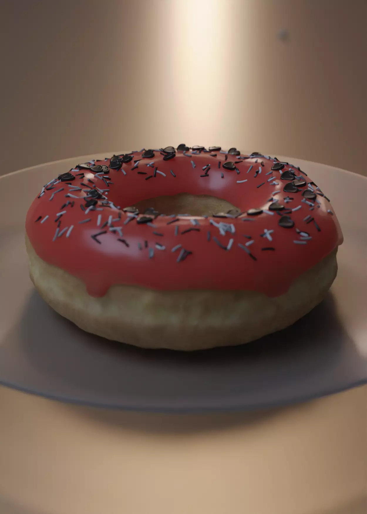 Donut icing sprinkles chocolate hearts Free 3D model_0