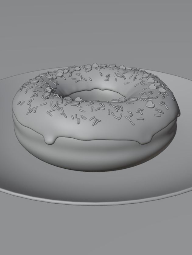 Donut icing sprinkles chocolate hearts Free 3D model_4