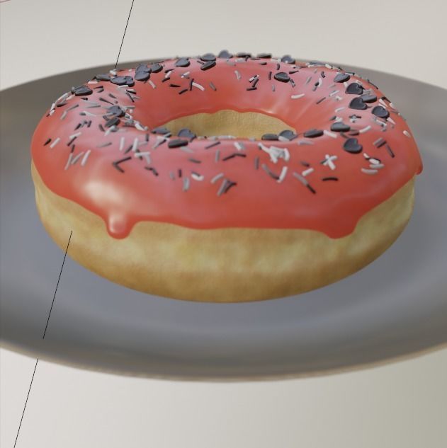 Donut icing sprinkles chocolate hearts Free 3D model_3
