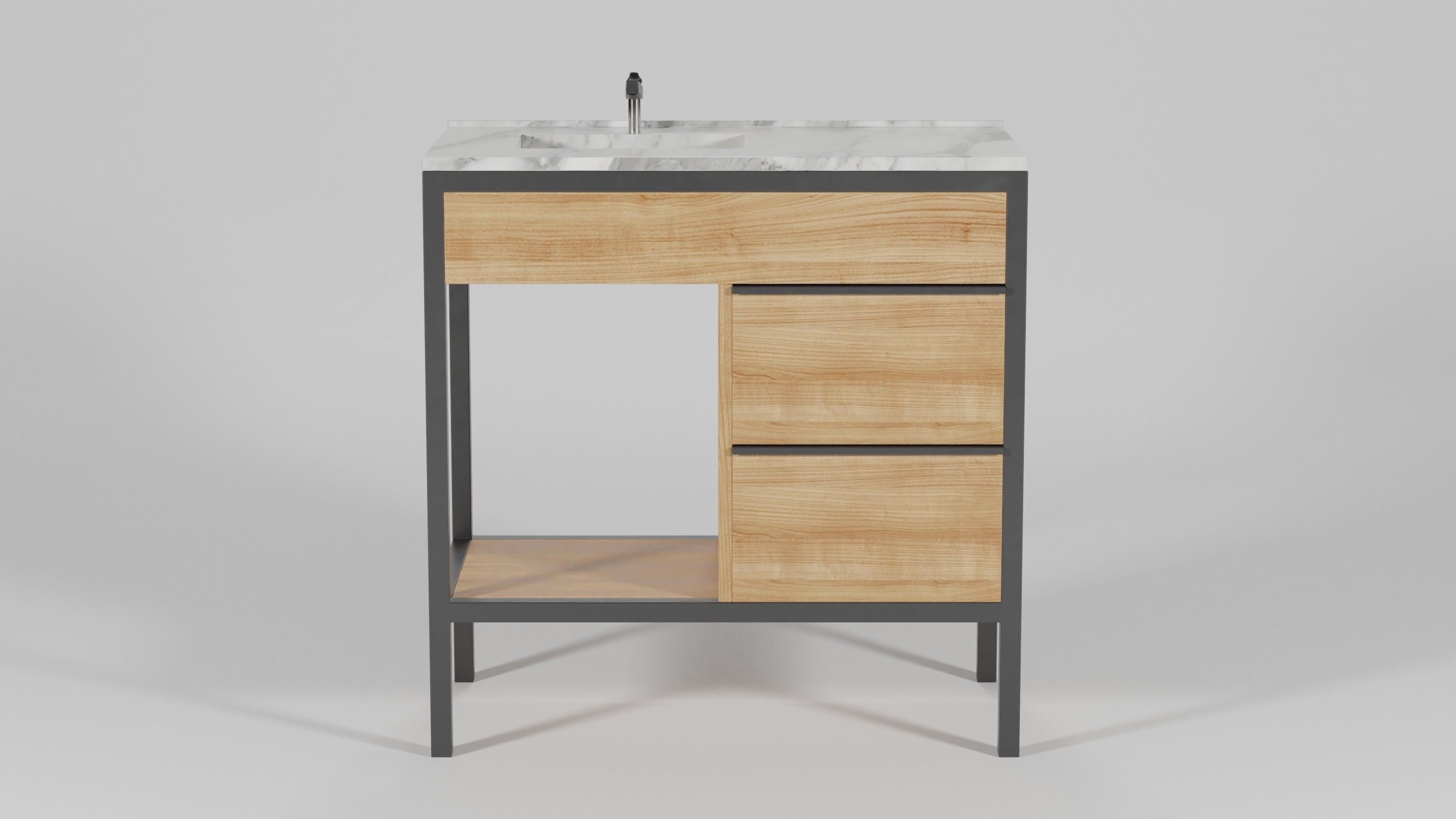 Wash Basin Shelving Unit 85x46x87 Low-poly 3D model_1