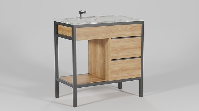 Wash Basin Shelving Unit 85x46x87 Low-poly 3D model